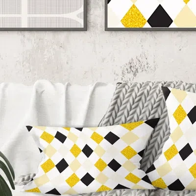 Design Art Gold Chic Design Ii - Mid-century Modern Printed Throw Pillow
