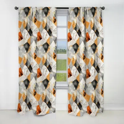 Design Art Gold Industrial Chic Marble Escape - Abstract Marble Marble Blackout Curtain - 1 Panels