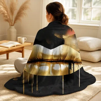 Design Art Gold Lips Of Luxury Ii - Fashion Soft In Black;gold