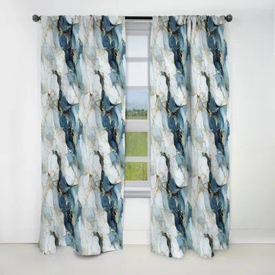 Design Art Gold Timeless Marble Classic Delights - Abstract Marble Marble Blackout Curtain - 1 Panels In Green;gold