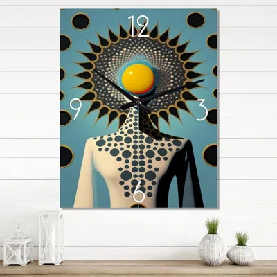 Design Art Golden Consciousness Woman Ii - Modern Abstract Very Large Wall Clocks
