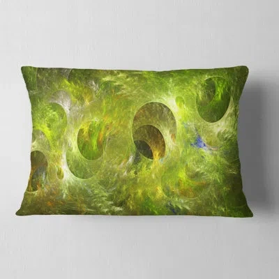 Design Art Golden Fractal Ornamental Glass - Abstract Printed Pillow