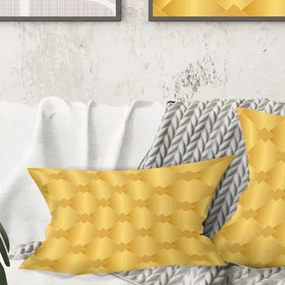 Design Art Golden Geometric I - Mid-century Modernprinted Throw Pillow