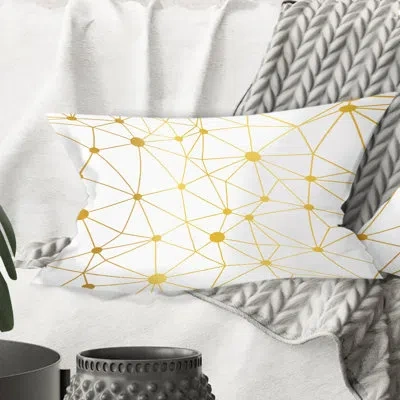 Design Art Golden Grid I - Mid-century Modernprinted Throw Pillow