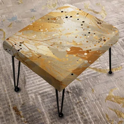 Design Art Golden Marble Radiance - Marble Rectangle Ottoman