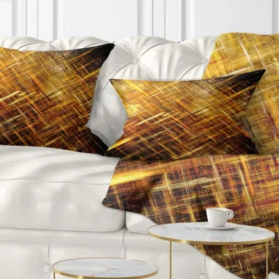 Design Art Golden Mosaic Texture - Abstract Printed Pillow