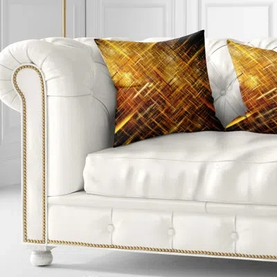 Design Art Golden Mosaic Texture - Abstract Printed Pillow