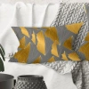 Design Art Golden Polygon Pattern - Mid-century Modernprinted Throw Pillow