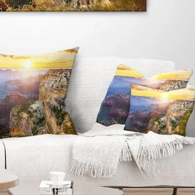 Design Art Grand Canyon Landscape - Landscape Printed Throw Pillow