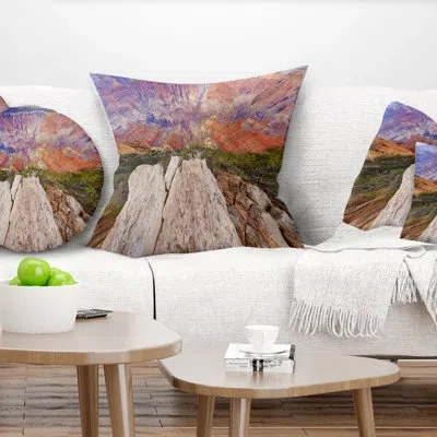 Design Art Grand Canyon View From Above - Sea & Shore Printed Pillow In Blue;orange