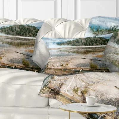 Design Art Grand Prismatic Spring Landscape Photography Pillow