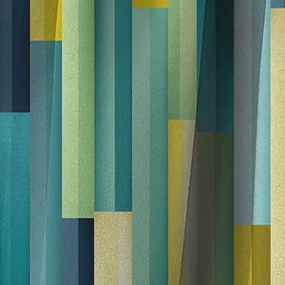 Design Art Green And Yellow Stripes Harmony Ii - Stripped Curtain - Blackout Striped Curtain - 1 Panels In Green;yellow