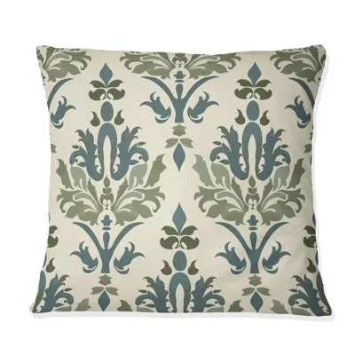 Design Art Green Beige Country - Country Pillow In Green;beige