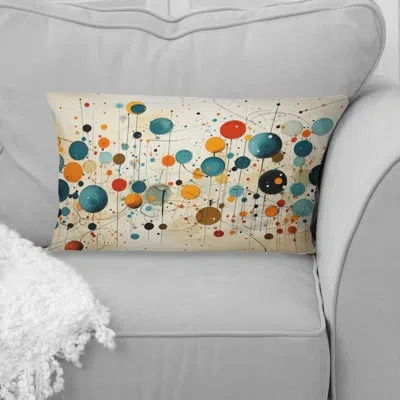 Design Art Green Beige Mid Century Abstract Retro Iv - Abstract Midcentury Printed Throw Pillow In Green;beige