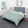 Design Art Green Circle Pattern - Abstract Duvet Cover Set - Microfiber Polyester In Green