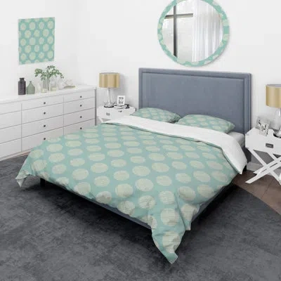 Design Art Green Circle Pattern - Abstract Duvet Cover Set - Microfiber Polyester