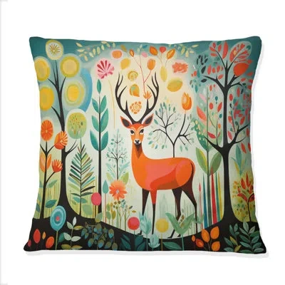 Design Art Green Mid Century Mod Nature I - Abstract Midcentury Printed Throw Pillow