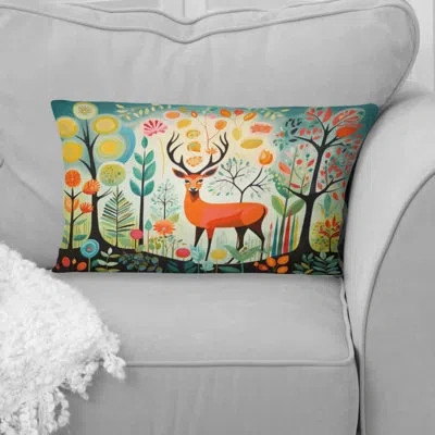 Design Art Green Mid Century Mod Nature I - Abstract Midcentury Printed Throw Pillow