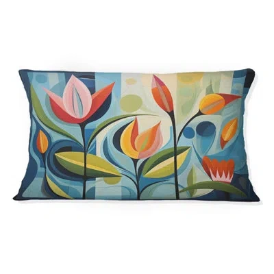 Design Art Green Mid Century Mod Nature Ii - Abstract Midcentury Printed Throw Pillow
