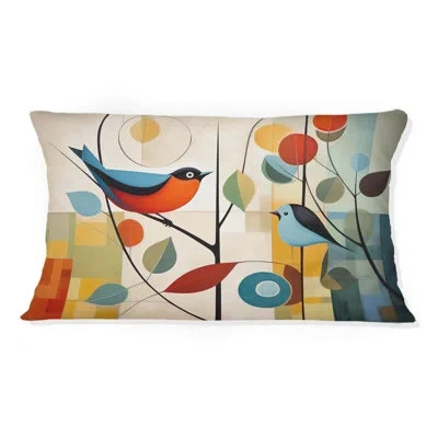 Design Art Green Mid Century Mod Nature Iii - Abstract Midcentury Printed Throw Pillow