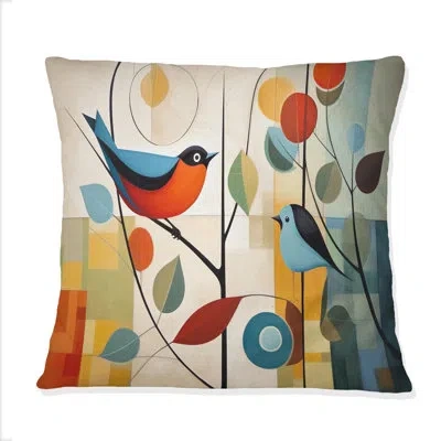 Design Art Green Mid Century Mod Nature Iii - Abstract Midcentury Printed Throw Pillow