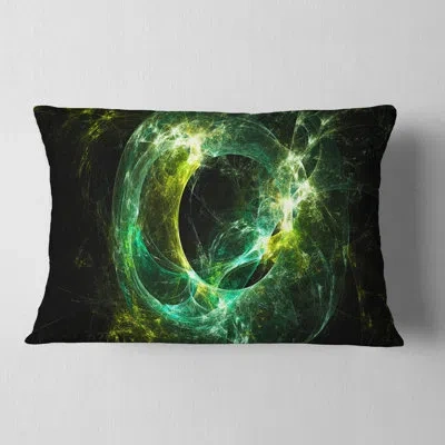 Design Art Green Sparkling Lightning - Abstract Printed Pillow