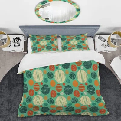 Design Art Green/brown Microfiber 2 Piece Duvet Cover Set In Green,brown