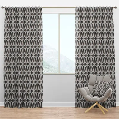 Design Art Grey Abstract Pattern - Modern Curtain - Velvet Room Darkening - 1 Panel