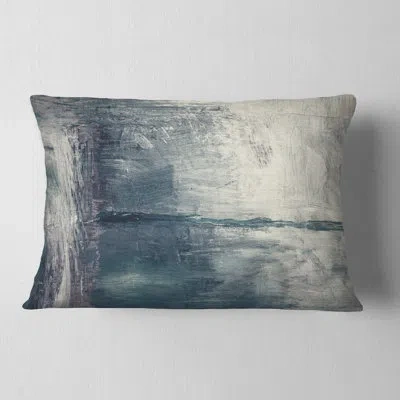 Design Art Grey Abstract Pattern Oil - Abstract Printed Throw Pillow In Grey;grey
