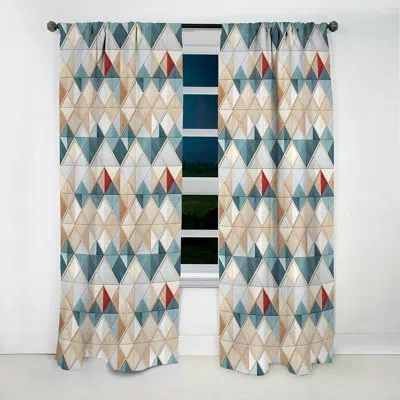 Design Art Grey And White Mosaic Tiles - Abstract Curtain - Blackout Geometric Shapes Curtain - 1 Panels In White;green
