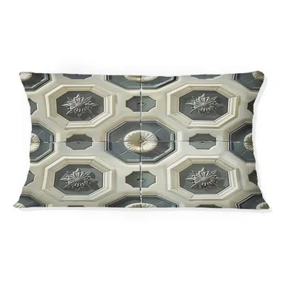Design Art Grey Beige Octagon Pattern - Modern Lumbar Pillow In Gray;beige