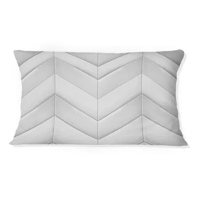 Design Art Grey  Midcentury Chevron Print Iii - Midcentury Lumbar Pillow In Gray