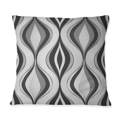 Design Art Grey  Modern Ogee Charm - Modern Throw Pillow In Gray