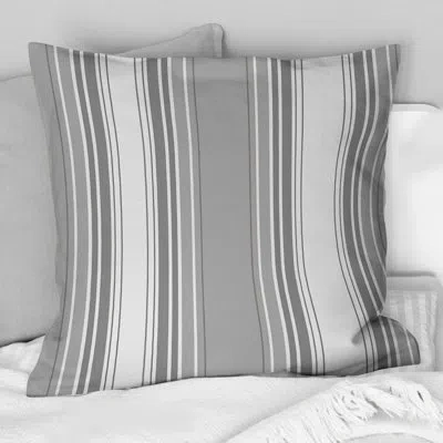 Design Art Grey Pinstripe - Modern Throw Pillow In Gray