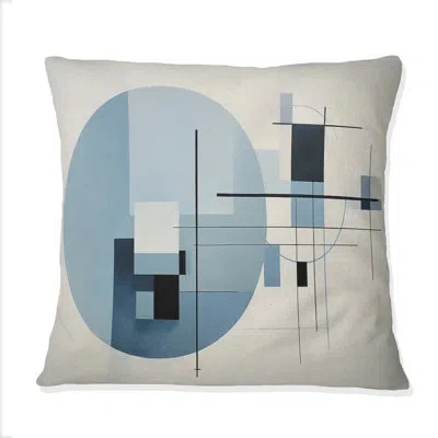 Design Art Grey Suprematism Geometric Synthesis I - Abstract Suprematism Printed Throw Pillow In Gray