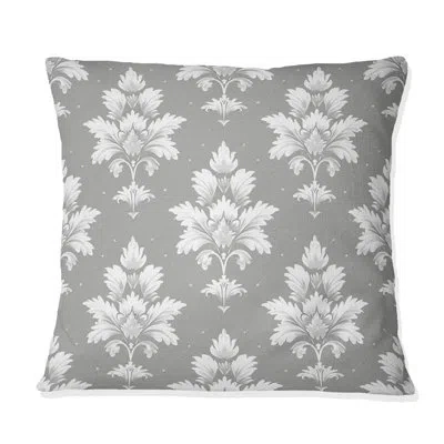 Design Art Grey White Argyle Pattern I - Modern Throw Pillow In White;gray