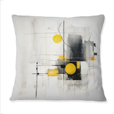 Design Art Grey Yellow Minimalism Purity Of Form Iv - Minimalism Printed Throw Pillow In Gray;yellow