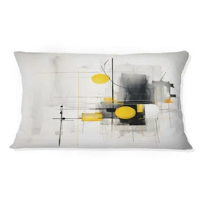 Design Art Grey Yellow Minimalism Purity Of Form Iv - Minimalism Printed Throw Pillow In Gray;yellow