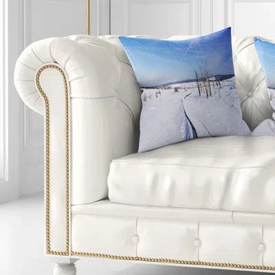 Design Art Hautes Fagnes In Belgium Panorama - Sea & Shore Printed Pillow In Blue;black;brown;green;red;yellow