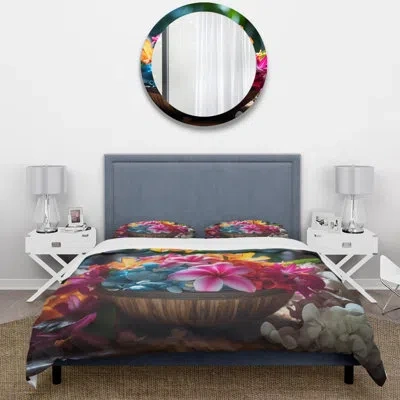 Design Art Hawaii Aloha Spirit - Hawaii Duvet Cover Set - Microfiber Polyester In Blue;red;pink