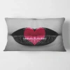 Design Art Heart In And Lips Rectangular Pillow Cover & Insert
