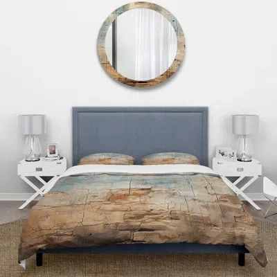 Design Art Hebrew Western Wall Collage I - Judaism Duvet Cover Set - Microfiber Polyester In Beige
