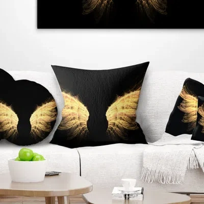 Design Art Hell Gold Wings - Abstract Printed Pillow
