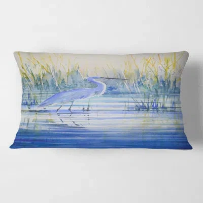 Design Art Heron On The Lake Shore At Sunset Rectangular Pillow Cover & Insert
