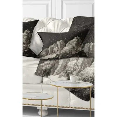 Design Art High Peaks Of Dolomites Italian Alps - Landscape Printed Throw Pillow