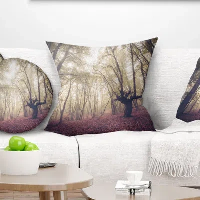 Design Art High Rise Trees In Forest - Landscape Printed Pillow