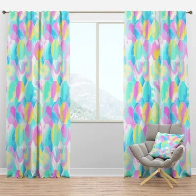 Design Art Holographic Pattern - Abstract Curtain - Velvet Room Darkening - 1 Panel