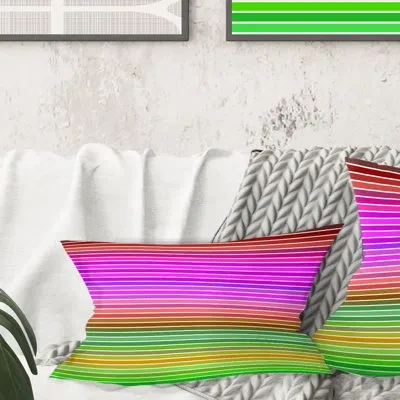 Design Art Horizontal Retro Geometrical Pattern Ii - Mid-century Modern Printed Throw Pillow
