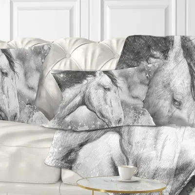 Design Art Horse Tattoo Art - Animal Printed Pillow