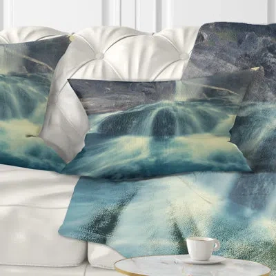 Design Art Hot Spring Thermopiles Greece - Sea & Shore Printed Pillow In Blue